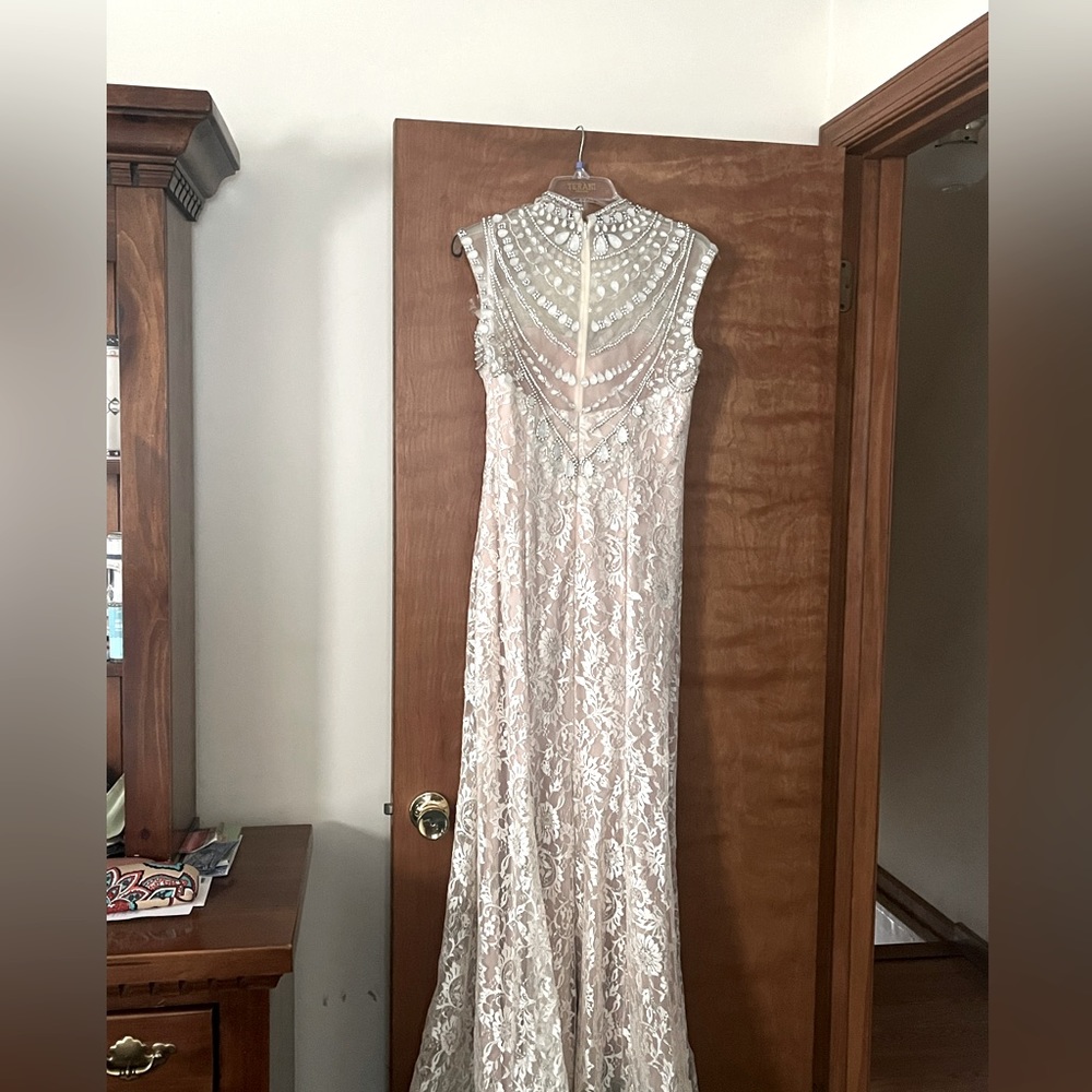 beaded dress champagne perfect for Mother of Bride or any special occasion